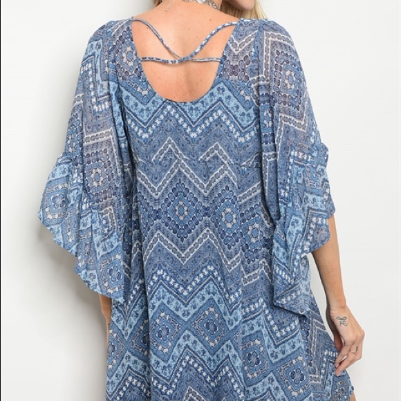 💕 Blue Gem Print Tunic Dress - Picture 3 of 6